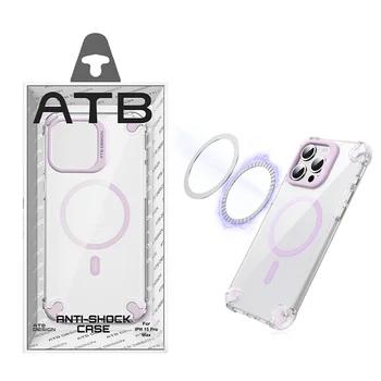 ATB High Quality Oil Jet Airbag Hard Magnetic Clear Case iP 15 ProMax 14 13 12 11 Shockproof Cushion Space Case