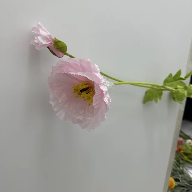 Handmade Poppy Artificial Flower in Cloth for Wall Decoration Christmas Graduation Halloween Chinese New Year Mother's Day