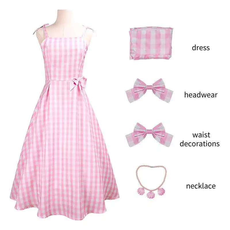 New Movie Film Cos Costume Sexy Pink Girls Women Dress Accessories