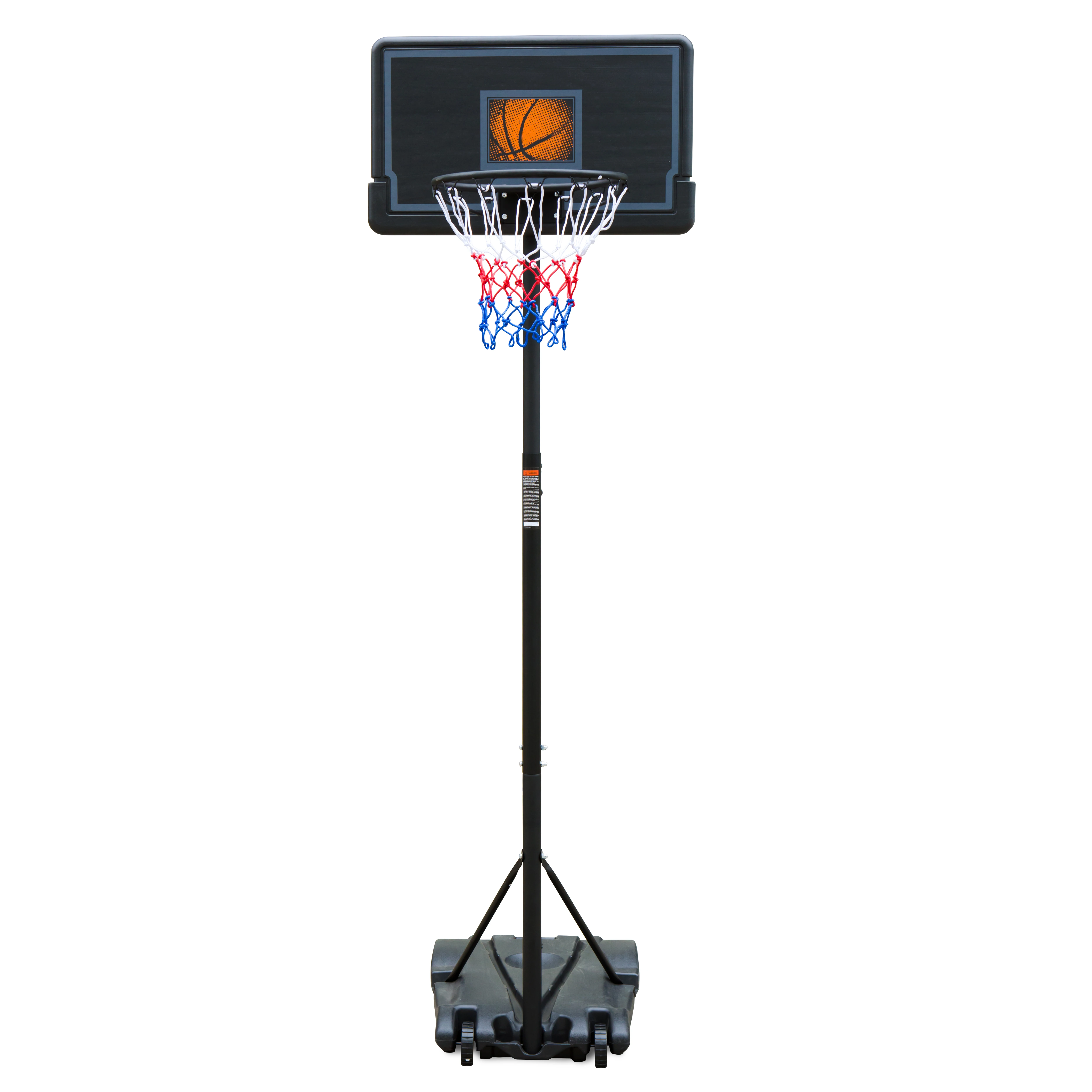 IIUNNDS Pro Court Height Adjustable Basketball Court Portable Basketball Hoop System Inch Backboard, Black/White