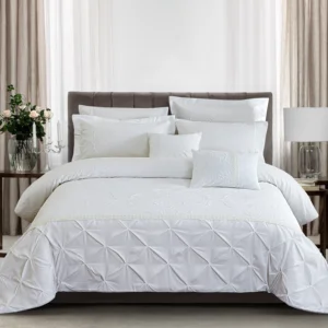 For KOSMOS 100% Cotton Comforter Set New Design 3D Bubble Vintage Pattern Bright Color Embroidery Lace Wholesale 4 Pcs