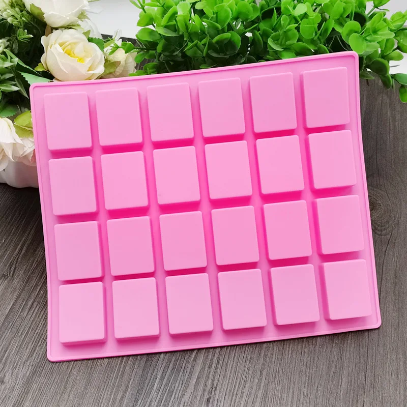 All Clearance Silicone Soap Mold, 1 Pcs 24-Cavity Square Baking Molds for Making Soaps, Ice Cubes, Jelly