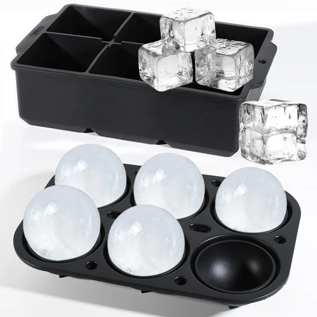 Ice Cube Trays,Sphere Ice Ball Maker with Lid,Maker for Whiskey, Cocktails and Homemade Keep Drinks Chilled