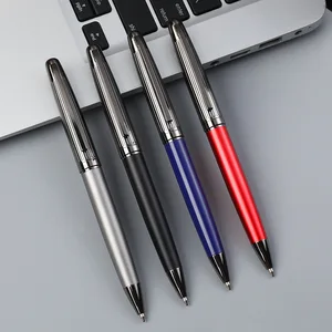 High Quality Heavy Luxury Gun Grey Metal Ball Pen with Custom Logo Office Supplies Promotion Twist Metal Ballpoint Pens