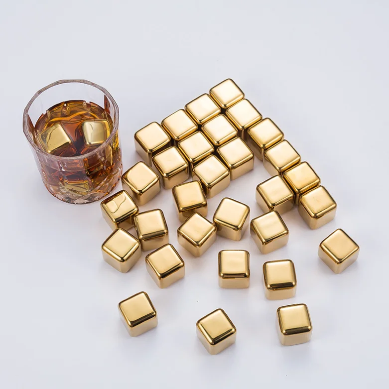 stainless steel rocks ice cubes