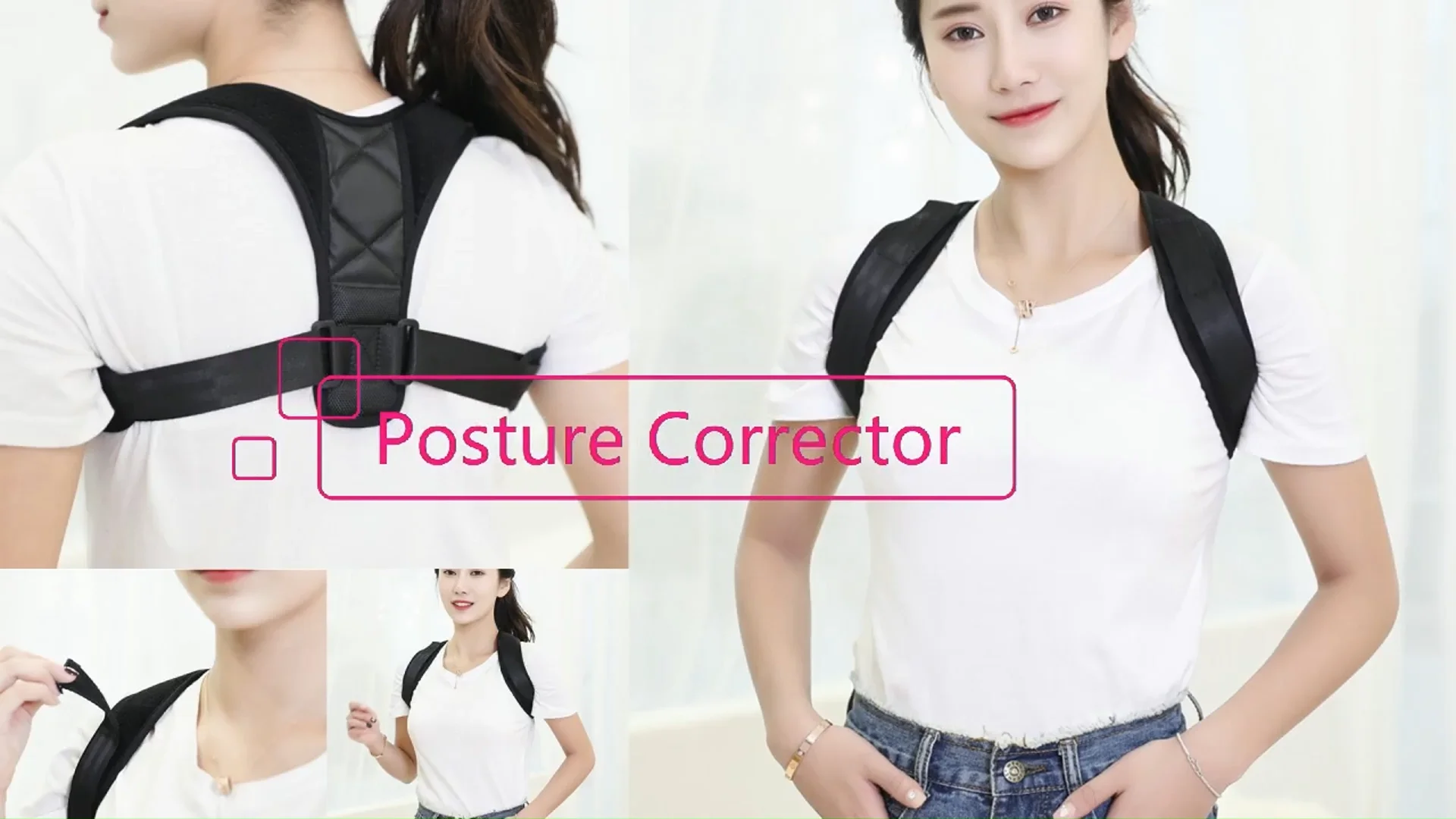 Posture Corrector Adjustable Upper Back Brace For Clavicle Support And ...