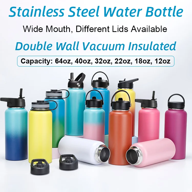 Custom 32oz 40oz 64oz Double Wall Vacuum Flask Insulated Stainless ...