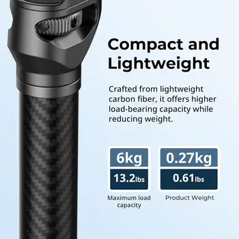 For SmallRig Carbon Fiber Gimbal Extension Pole 15\"/37cm Anti-Deflection Baffle Mounts for DJI RS 4 Mini/RS 4/RS 4 Pro/RS 3 detail image