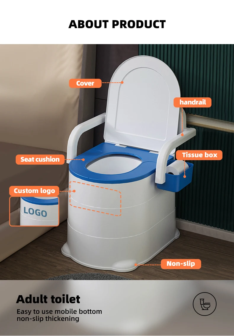 Wannuo Portable Toilet Adults Multifunctional Outdoor Toilet Plastic Portable Toilet With Lid And Armrest factory