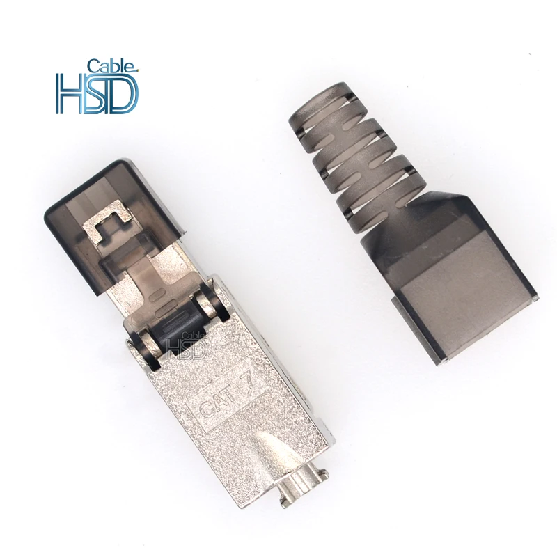 Toolless Termination Network Ethernet RJ45 Shielded Male Modular Plug Cat7A Cat7 Cat6A Cat6 Cat5E Connectors for Cables