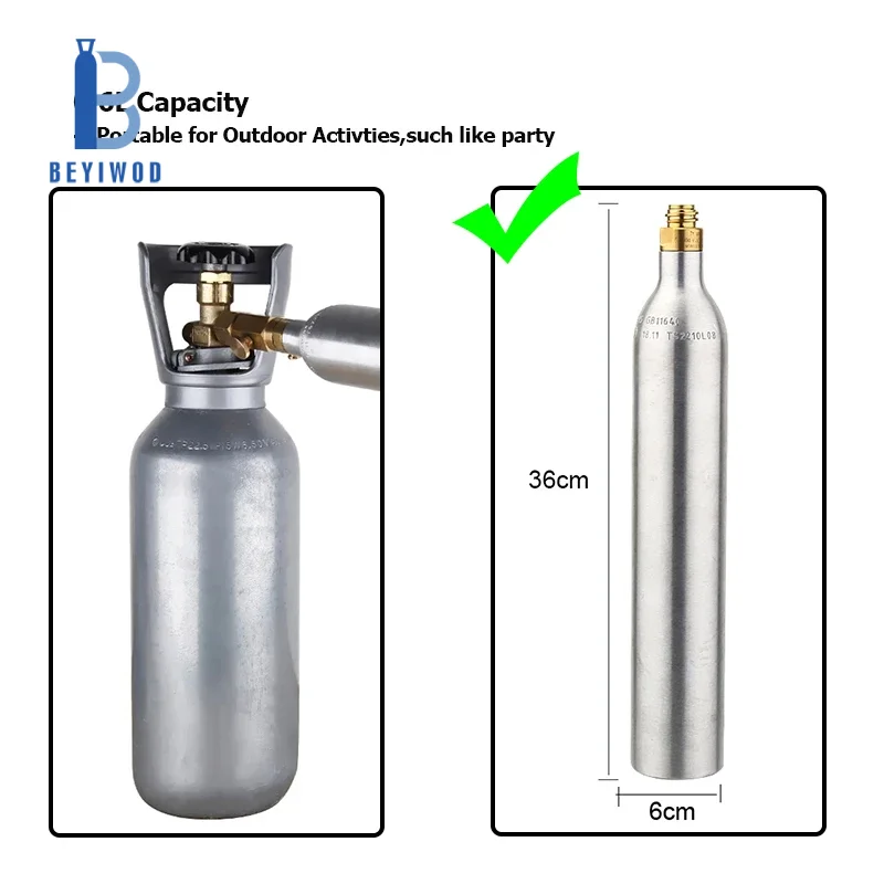 Soda Water Terra DUO Art Quick Connect Aluminium Carbon Dioxide Cylinder Refill Fill Station Adapter 150 Bar 0.6L Replacement