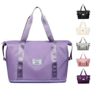 Overnight Duffel Gym Bag with Wet Compartment Weekender Bag Women Travel Sports Bag with Shoe Compartment