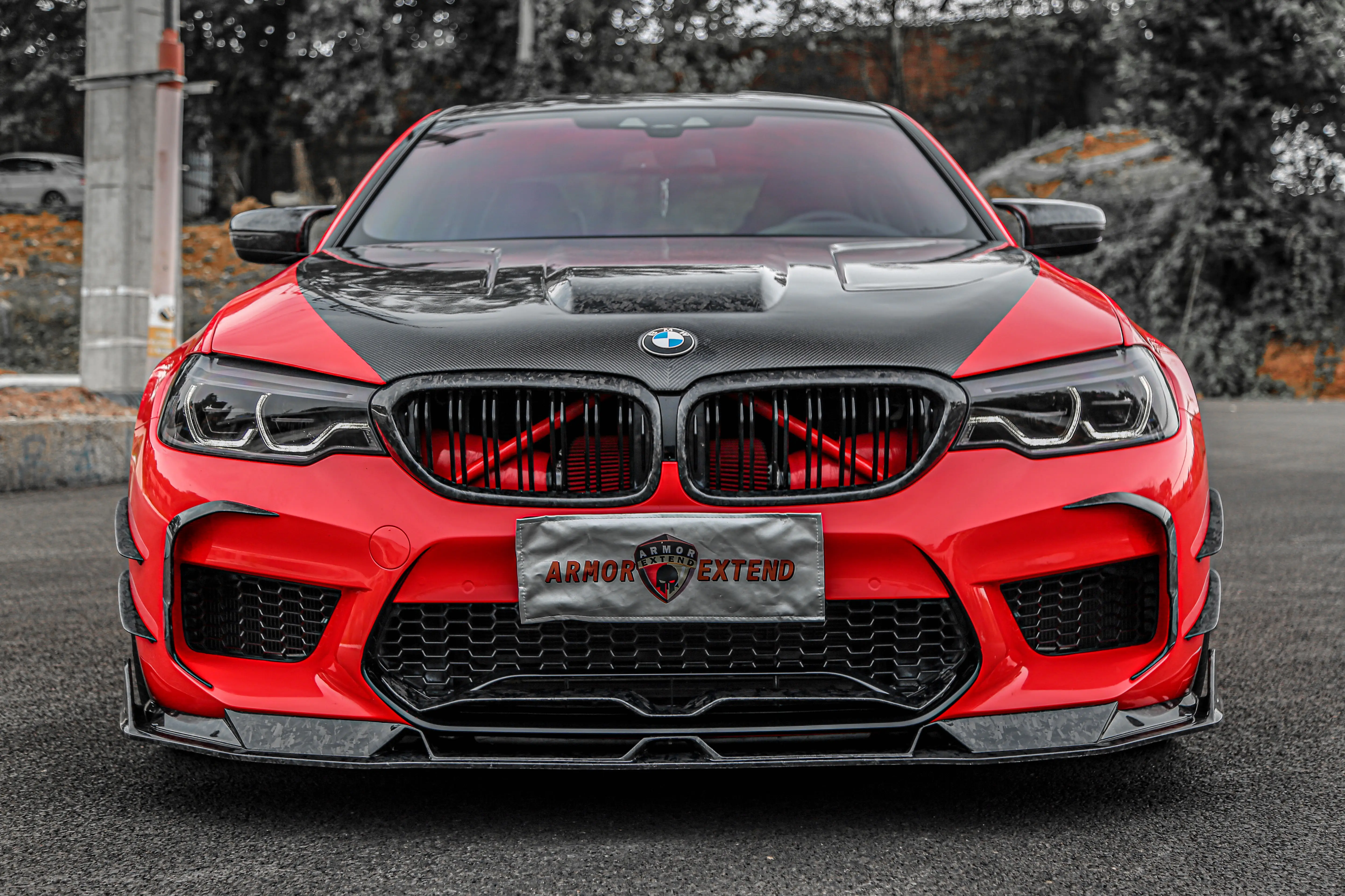 Carbon Fiber Ae Style Forged Carbon Front Lip Splitter For Bmw F90 M5