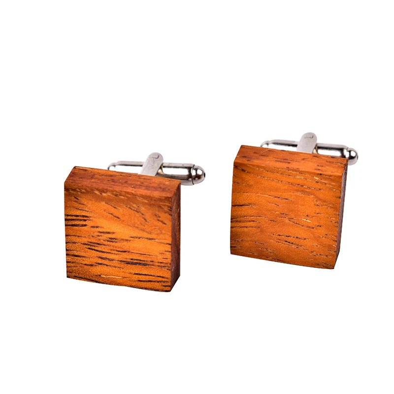 Новинка, индивидуальные квадратные деревянные Запонки для мужчин