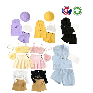 Autumn Winter Casual Style 2-Pcs Outfit for Girls Baby Puff Sleeve Shirt & Pants Matching Clothes with Cartoon Pattern