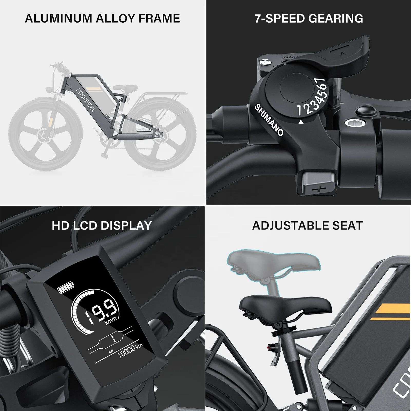 EU US Warehouse COSWHEEL T26 26インチ1500W電動マウンテンバイク