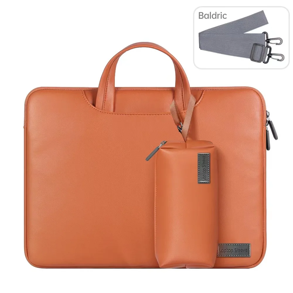 New Design Waterproof Stylish Pu Leather Laptop Bag 13 14 15inch