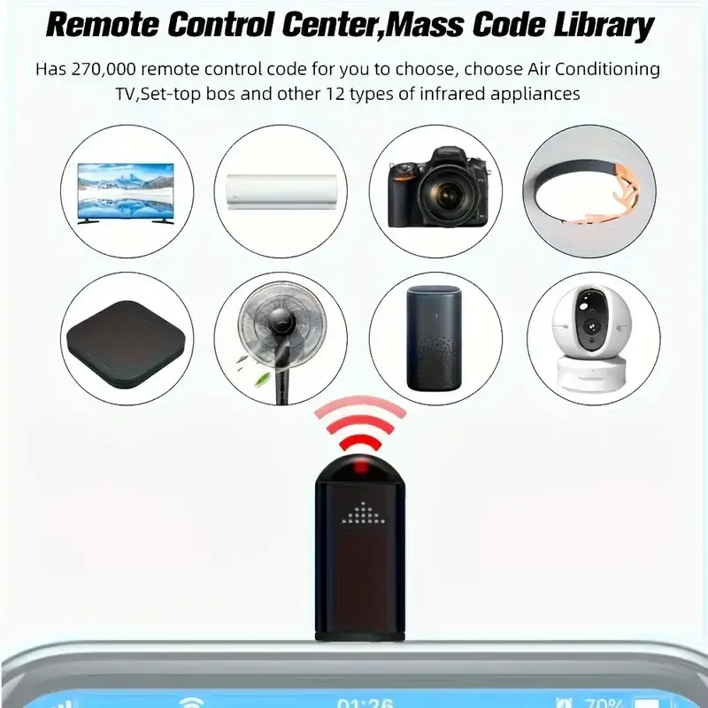 Type C Micro USB Interface Smart Phone APP Remote Controller Universal Home Appliance IR Transmitter Remote Controller Adapter