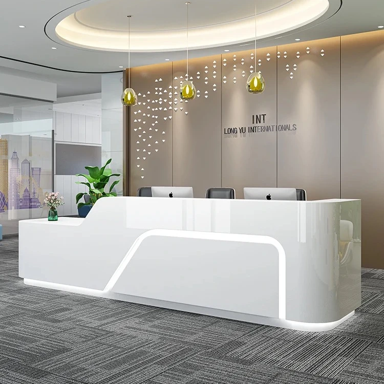 Small White Modern Salon Reception Front Desk — Rickle.