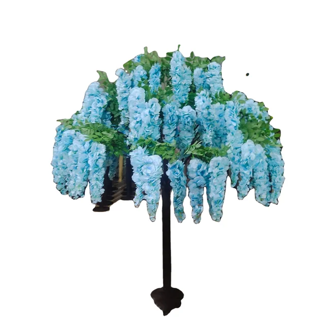 High Quality wholesale  Large Artificial Wisteria  Blossom Tree Silk  Artificial Tree  Wisteria  Blossom for home Decoration