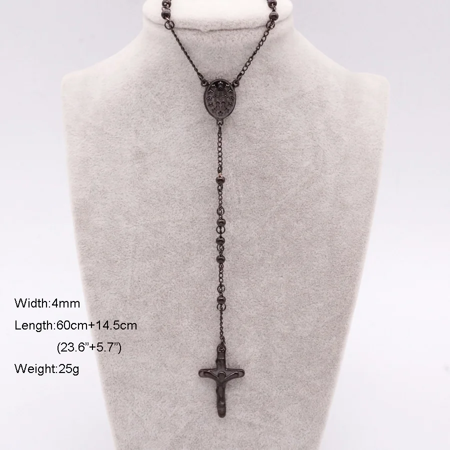 Big Beaded Chain Rosary Necklace 