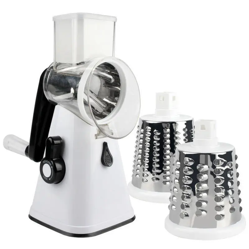 Multi-function Drum Rotary Grater Manual Coleslaw Slicer Cheese