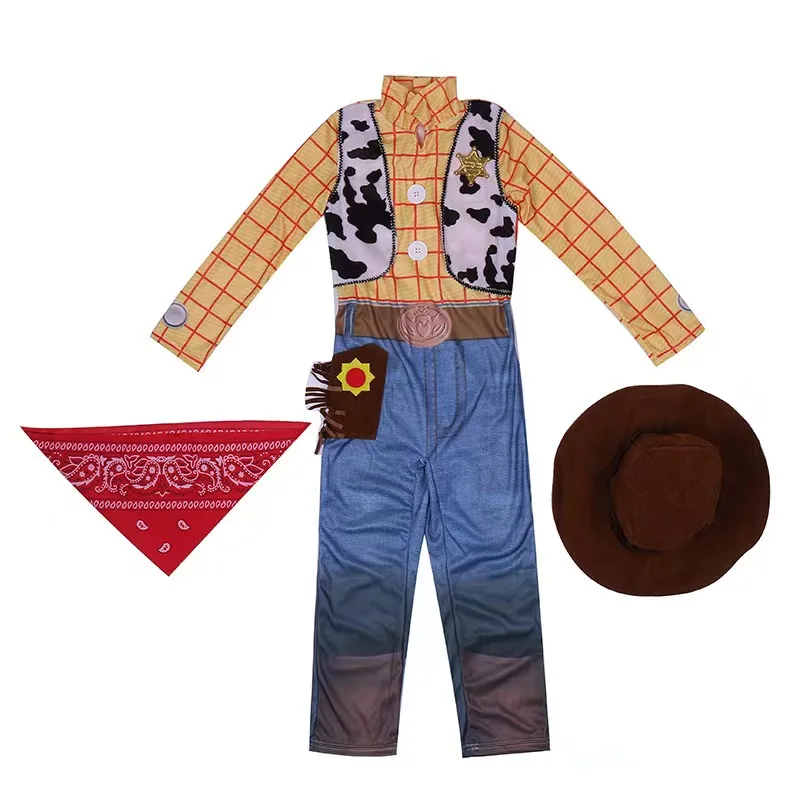 Disfraz De Woody Para Niños,Ropa De Vaquero,Toy Story - Buy Sheriff Mono  Con Capucha Fiesta De Halloween Conjunto,La Historia Del Juguete Película  Cosplay Traje,La Ropa De Los Niños De Halloween Rendimiento Vestido