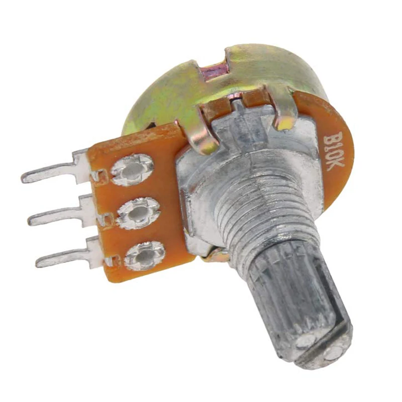50PCS WH148 B1K B2K B5K B10K B20K B50K B100K 3Pin Lineaire Potentiometer 15mm As Met Noten En Wasmachines (Maat : 5K Ohm