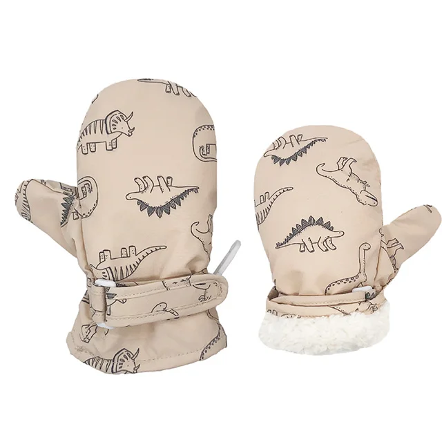 Зимние нейлоновые перчатки без пальцев теплоизоляционные теплые в форме динозавра для мужчин и женщин