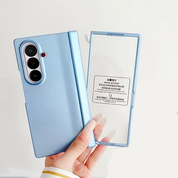 Premium 360 Full Cover Front Glass Hinge Matte PC Folding Phone case for Samsung Z FOLD 7 case