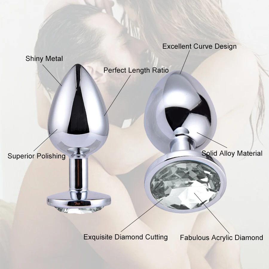 Intimate Metal Anal Plug with Crystal Jewelry - Smooth Touch