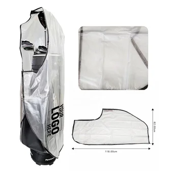 Custom Logo PVC Waterproof Zip Protection Cover for Golf Bag 1 Pcs Fashionable Outdoor Sports Club Rain Dust Bag Cover