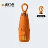 Orange-red-50 off-6-rib heart-shaped handle-inward-folding umbre