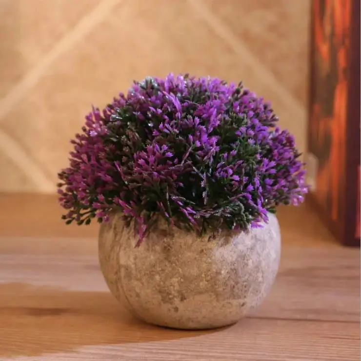 Оптовая продажа, искусственное зеленое растение в горшке, миниатюрное искусственное растение, декоративный реалистичный цветок, топиарный шар