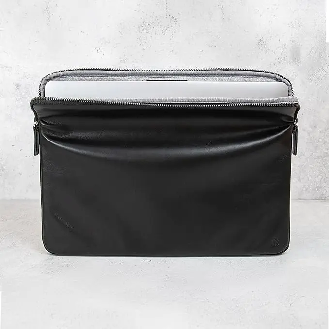 product top pu leather laptop sleeve bag for office men students waterproof antishock portable tablet sleeve bag-28