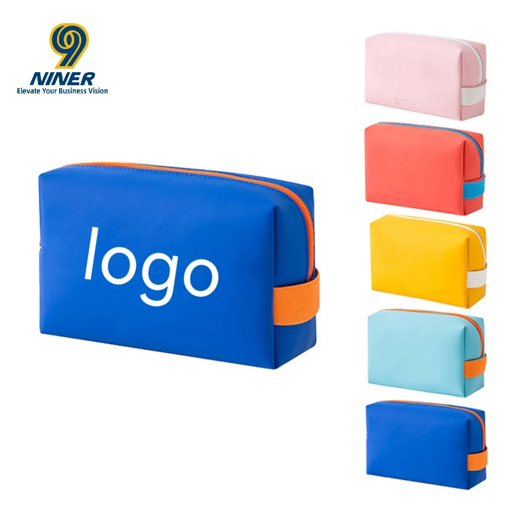 Custom Logo Colorful Makeup Bag Zipper Handheld Convertible Bag Wholesale Simple