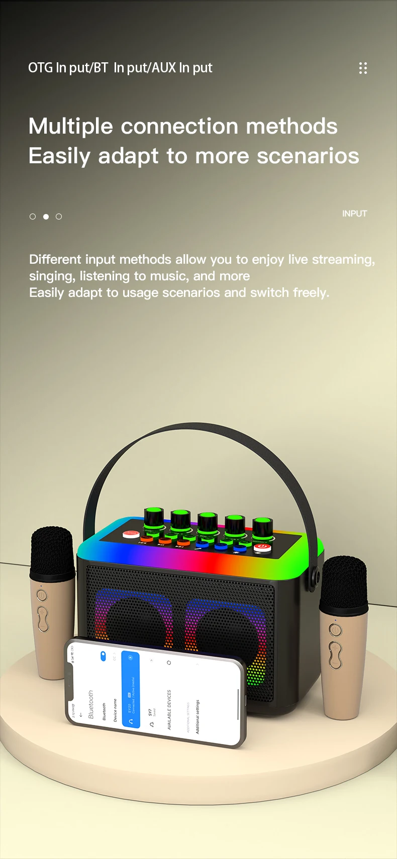 All-in-One Home Karaoke Set with Audio Mixer Sound Cards Home Broadcast Microphone for Live Shows