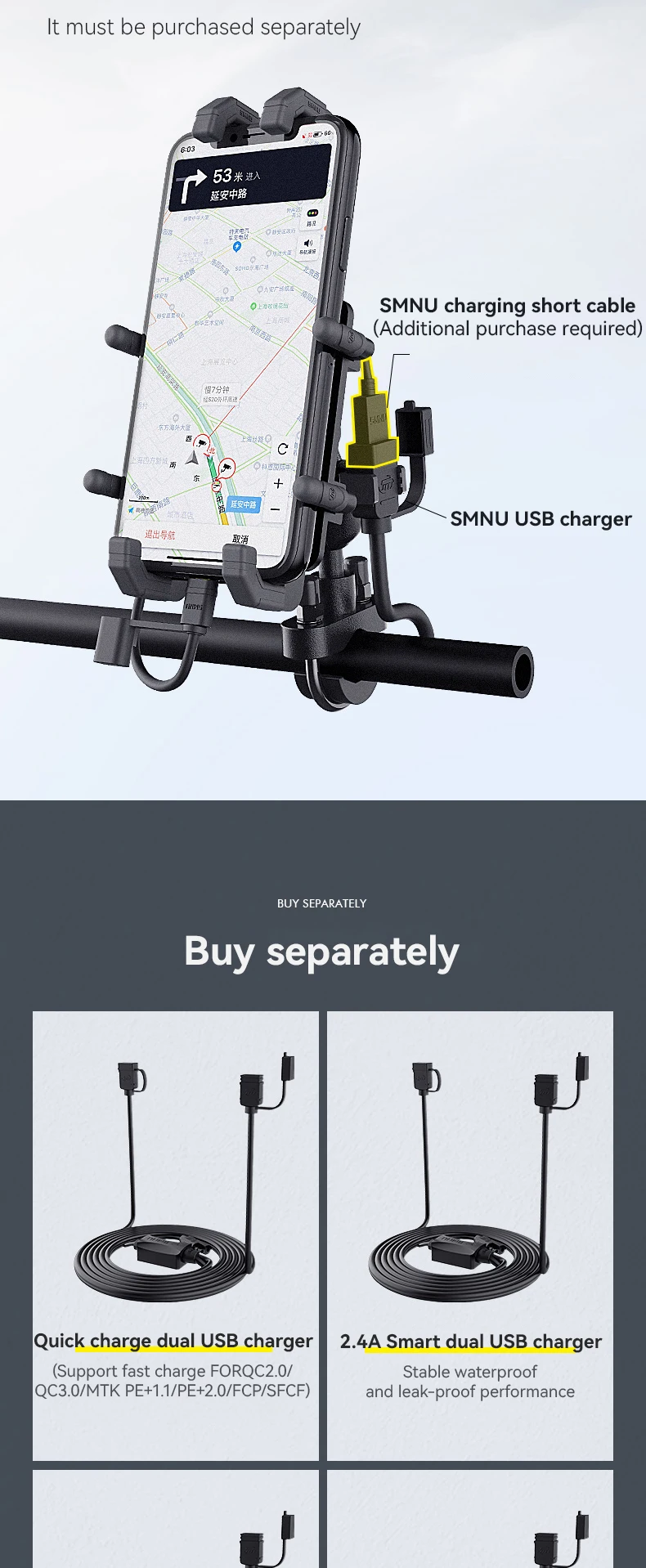 High Quality Fast Charging Universal Bicycle Customize Motorcycle Phone Holder Shockproof And Motorcycle Cell Phone Holder supplier