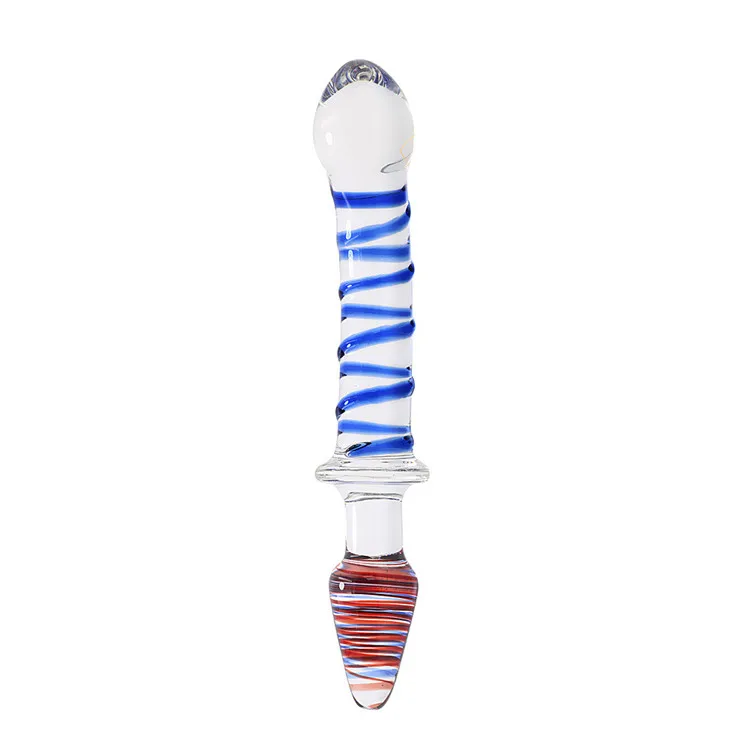 Factory Hand Made  Funny Transparent Crystal Sex Toy Glass Dildo Womens Anal Plugs