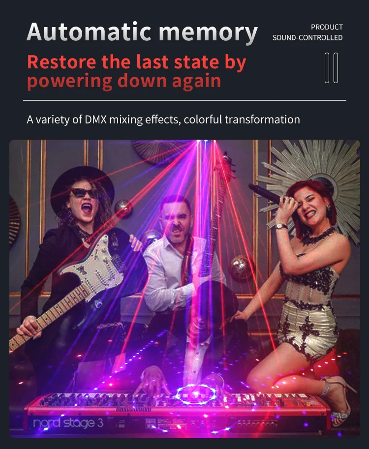 21 Lens Stage Dj Disco Lamp Dmx Beam Projector Sound Activated Parti