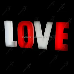 Custom Large 3D Letters Outdoor Illuminated 26 Letters Giant 3D RGB Plastic Led Letters Light