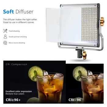 Neewer NL480 LED Beads Video Photography Lighting Kit 3200-5600K CRI 96+ Dimmable Bi-Color LED with U Bracket Video Light detail image