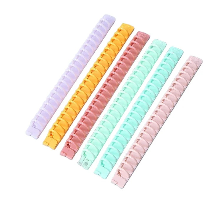 Многоцветный 26 кольцевой зажим для переплета прозрачные пластиковые зажимы открывания краев офисной бумаги