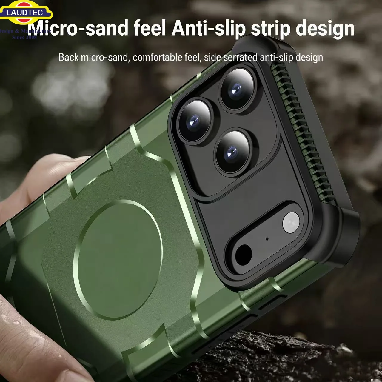 Laudtec Solid Color Magnetic Phone case with airbag protection for iPhone 17 Supports OEM/ODM/private Customization