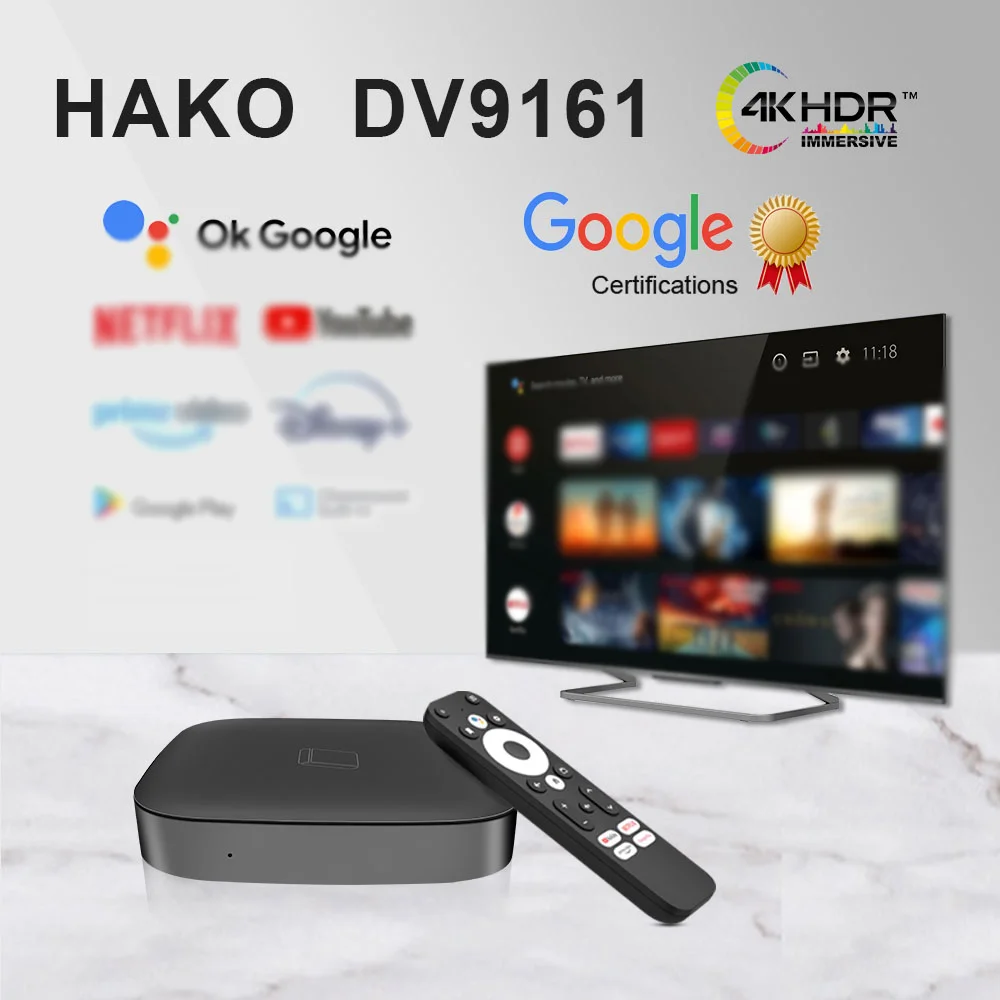 Custom Google Certificate Youtube Google Assistant Tvbox Android TV Box Replace HAKO MiNi Amlogic S905Y2 5G WIFI 4K Tv Box