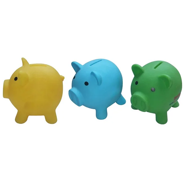 PVC Custom logo Mini Plastic Animal Cow Coin Piggy Bank for Kids