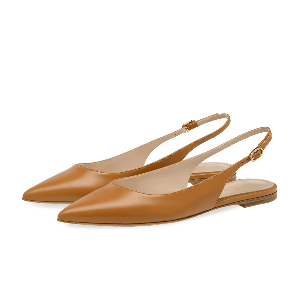 Tan 2025 slingback flats