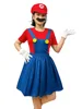 Robe rouge pour femme [robe deux pièces + chapeau + barbe + gants]