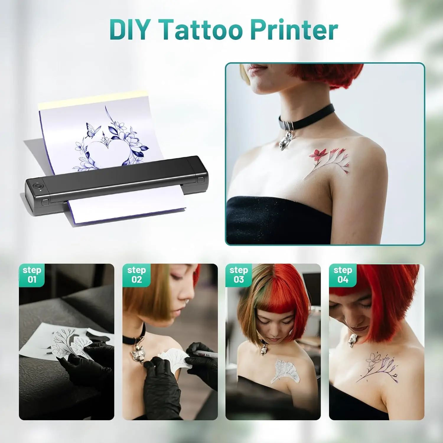 M08F Wholesale Tattoo Portable Thermal Copier Transfer Printer DIY Tattoo Stencil Printer Mini Thermal Tattoo Printer