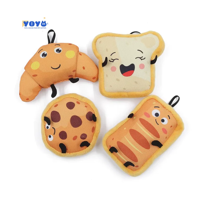 Yoyo Design Cute Interactive Squeaky Dog Toys Durable Plush Crinkle Chew Toy for Small Puppies Food-Bound Dog Squeak Toys